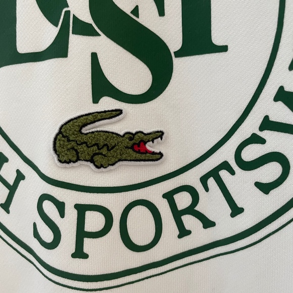 Lacoste Mens XL Varsity Logo Sweatshirt Crewneck Preppy Streetwear Logo Thick - Picture 4 of 11